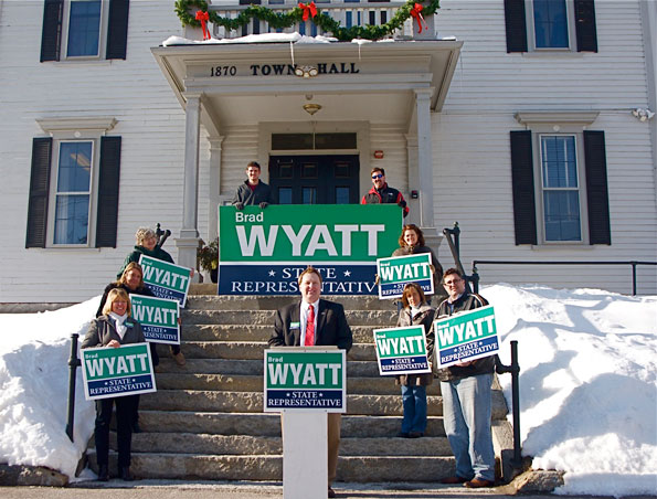 Feb 5th Brad Wyatt for State Representative kickoff in front of 1870 Old Town Hall