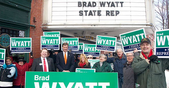 Feb 5th Brad Wyatt for State Representative kickoff on High Street in Clinton.