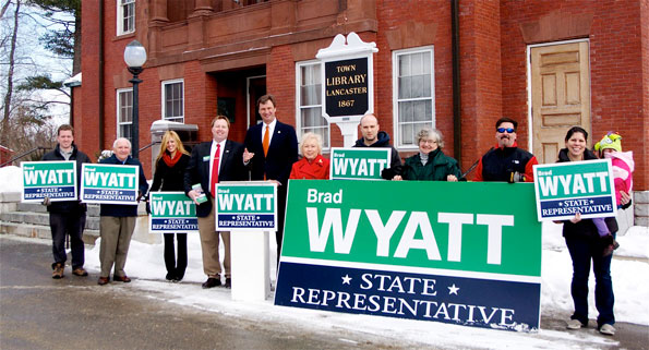 Feb 5th Brad Wyatt for State Representative kickoff in front of the Lancaster library.