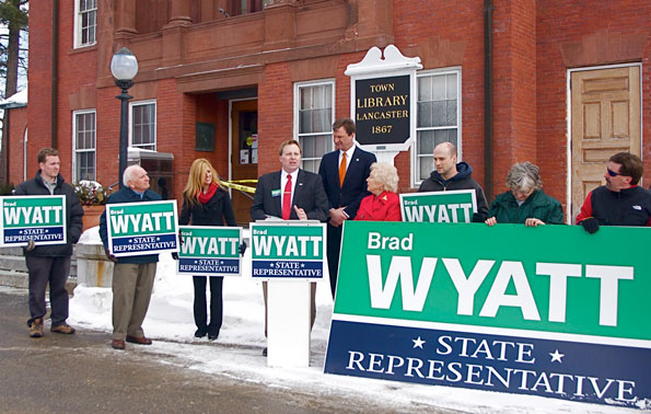 Brad in Lancaster with some of his supporters